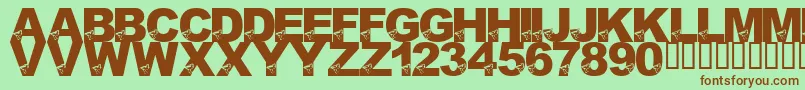 LmsBirdBrain Font – Brown Fonts on Green Background