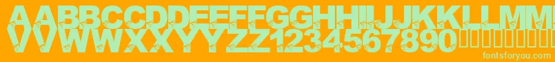 LmsBirdBrain Font – Green Fonts on Orange Background