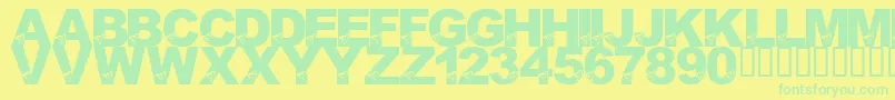 LmsBirdBrain Font – Green Fonts on Yellow Background