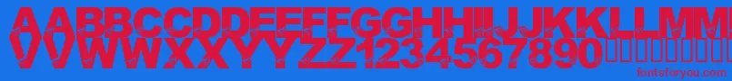 LmsBirdBrain Font – Red Fonts on Blue Background