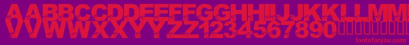 LmsBirdBrain Font – Red Fonts on Purple Background