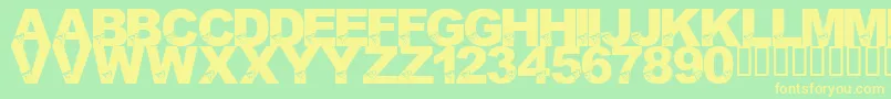 Police LmsBirdBrain – polices jaunes sur fond vert