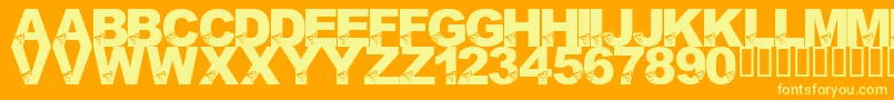LmsBirdBrain Font – Yellow Fonts on Orange Background