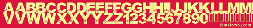 LmsBirdBrain Font – Yellow Fonts on Red Background