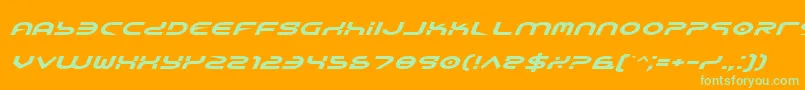 YukonTechExpandedItalic Font – Green Fonts on Orange Background