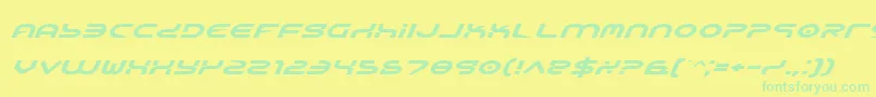 YukonTechExpandedItalic Font – Green Fonts on Yellow Background