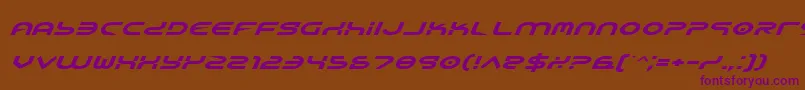 YukonTechExpandedItalic Font – Purple Fonts on Brown Background