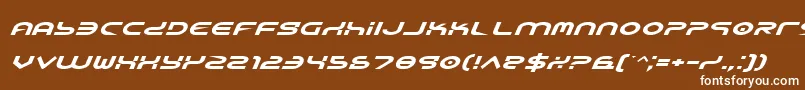 YukonTechExpandedItalic Font – White Fonts on Brown Background