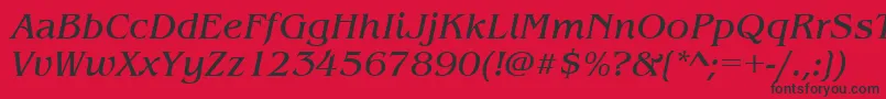 Шрифт BenguiatitcteeItalic – чёрные шрифты на красном фоне