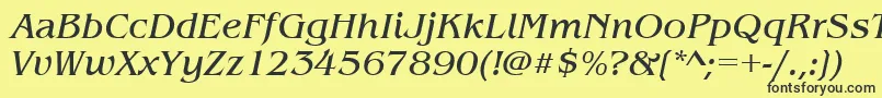 BenguiatitcteeItalic Font – Black Fonts on Yellow Background