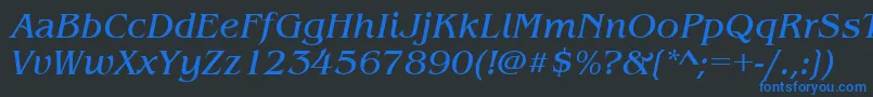 BenguiatitcteeItalic Font – Blue Fonts on Black Background