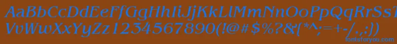 BenguiatitcteeItalic Font – Blue Fonts on Brown Background