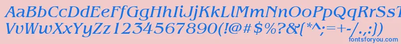BenguiatitcteeItalic Font – Blue Fonts on Pink Background