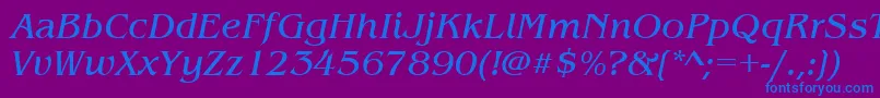 BenguiatitcteeItalic Font – Blue Fonts on Purple Background