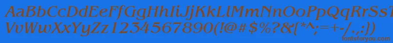 BenguiatitcteeItalic Font – Brown Fonts on Blue Background