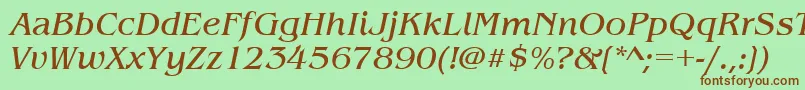 BenguiatitcteeItalic Font – Brown Fonts on Green Background