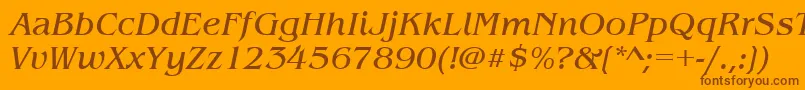 BenguiatitcteeItalic Font – Brown Fonts on Orange Background