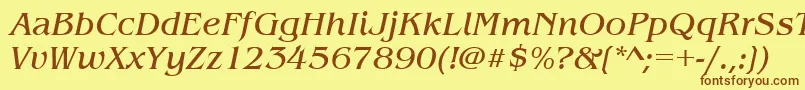 BenguiatitcteeItalic Font – Brown Fonts on Yellow Background