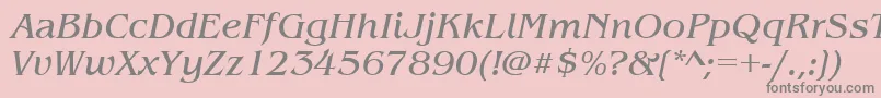 Czcionka BenguiatitcteeItalic – szare czcionki na różowym tle
