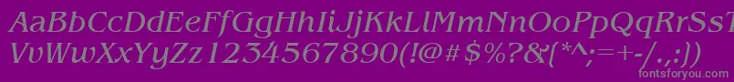 BenguiatitcteeItalic Font – Gray Fonts on Purple Background