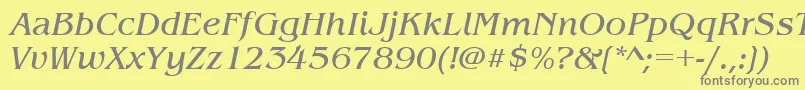 BenguiatitcteeItalic Font – Gray Fonts on Yellow Background