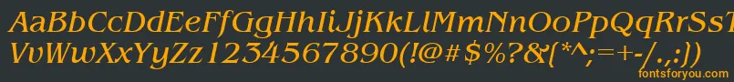 BenguiatitcteeItalic Font – Orange Fonts on Black Background