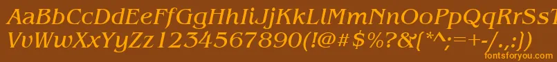 BenguiatitcteeItalic Font – Orange Fonts on Brown Background