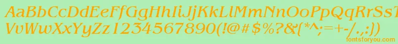 BenguiatitcteeItalic Font – Orange Fonts on Green Background