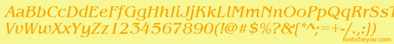 BenguiatitcteeItalic Font – Orange Fonts on Yellow Background