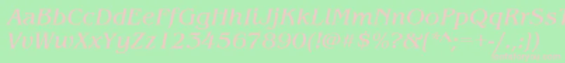 BenguiatitcteeItalic Font – Pink Fonts on Green Background