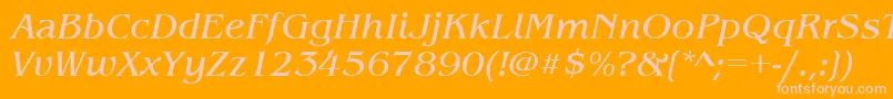 BenguiatitcteeItalic Font – Pink Fonts on Orange Background