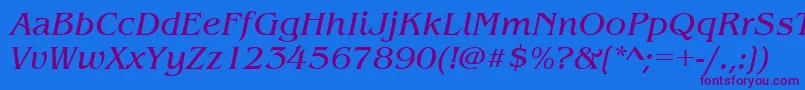 BenguiatitcteeItalic Font – Purple Fonts on Blue Background