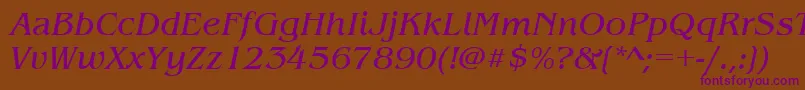 BenguiatitcteeItalic Font – Purple Fonts on Brown Background