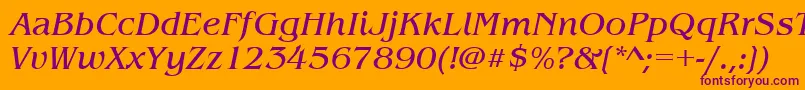 BenguiatitcteeItalic Font – Purple Fonts on Orange Background