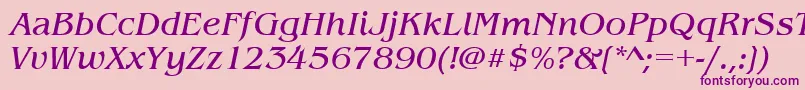 BenguiatitcteeItalic Font – Purple Fonts on Pink Background