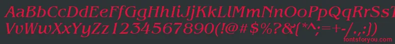Шрифт BenguiatitcteeItalic – красные шрифты на чёрном фоне