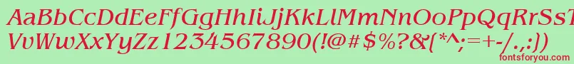 BenguiatitcteeItalic Font – Red Fonts on Green Background