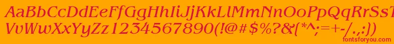 BenguiatitcteeItalic Font – Red Fonts on Orange Background