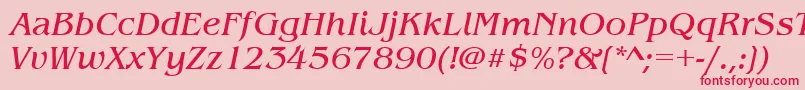 Fonte BenguiatitcteeItalic – fontes vermelhas em um fundo rosa