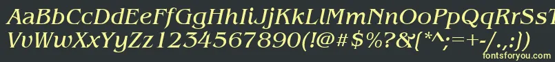 BenguiatitcteeItalic Font – Yellow Fonts on Black Background