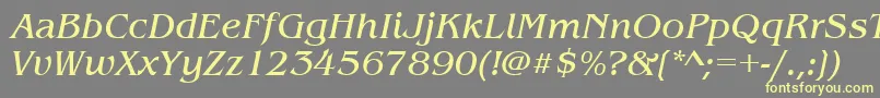 BenguiatitcteeItalic Font – Yellow Fonts on Gray Background