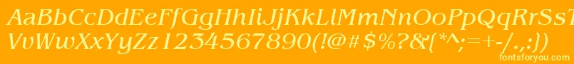 BenguiatitcteeItalic Font – Yellow Fonts on Orange Background