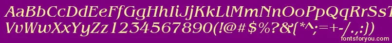 BenguiatitcteeItalic Font – Yellow Fonts on Purple Background