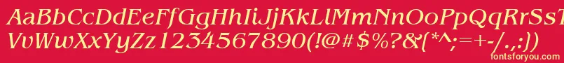 フォントBenguiatitcteeItalic – 黄色の文字、赤い背景