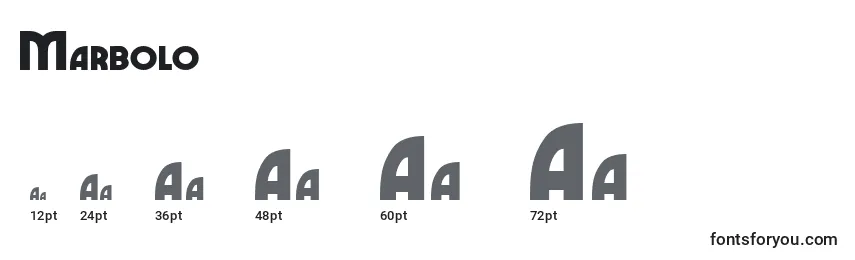 Marbolo Font Sizes