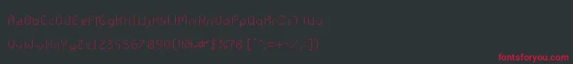 フォントGalacticasThinstripes – 黒い背景に赤い文字