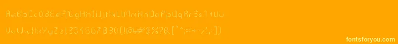 GalacticasThinstripes-Schriftart – Gelbe Schriften auf orangefarbenem Hintergrund