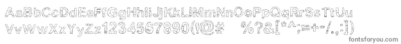 Yugly ffy-fontti – harmaat kirjasimet valkoisella taustalla