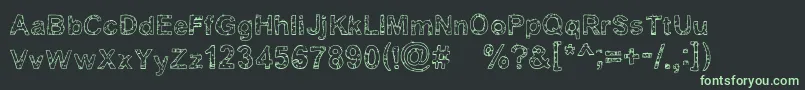 Шрифт Yugly ffy – зелёные шрифты на чёрном фоне