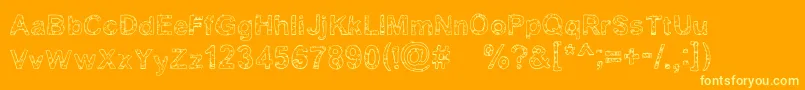 フォントYugly ffy – オレンジの背景に黄色の文字